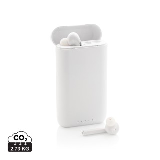 Auriculares serigrafiados inalámbricos TWS con powerbank de 5.000 mAh